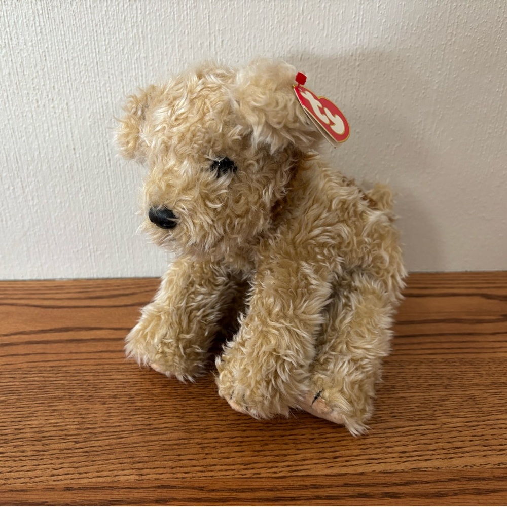 Vintage TY Classic Taffy Tan Brown Dog Puppy Shaggy 1997 Tag Plush Stuffed Toy